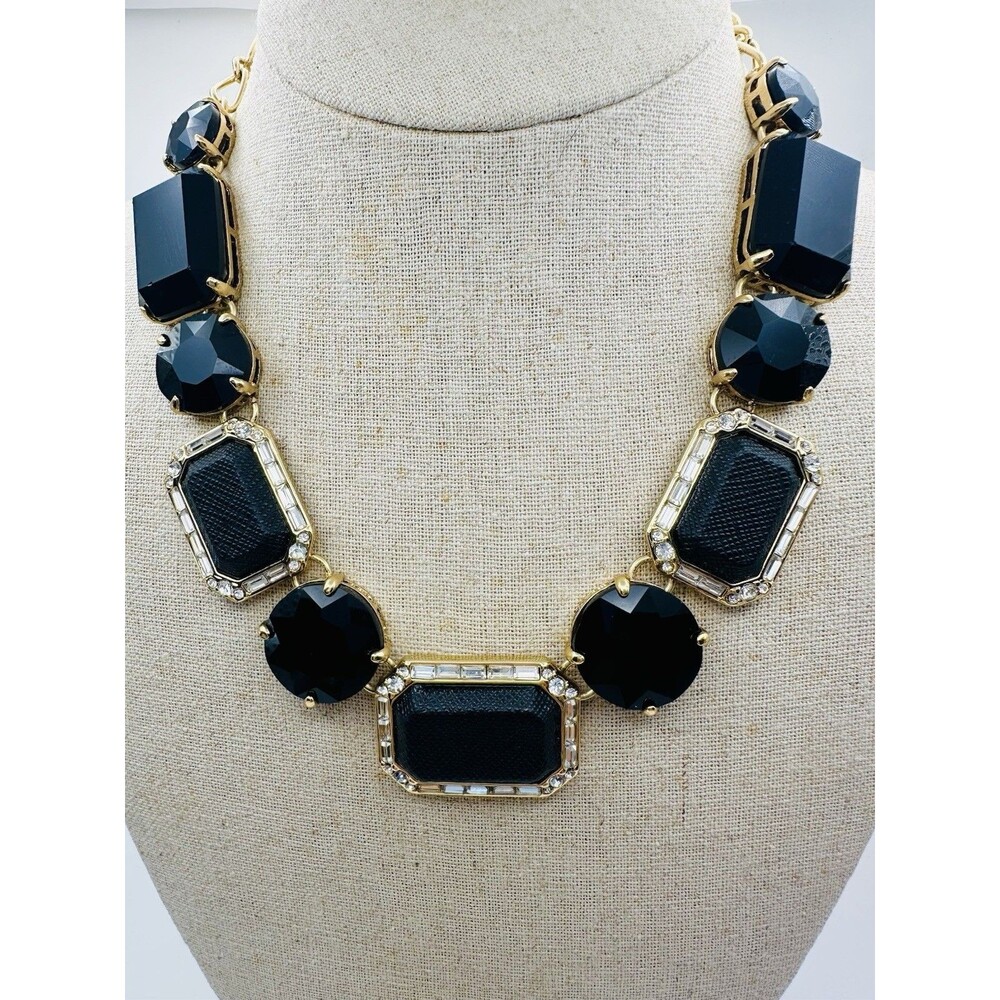 Kate Spade Necklace Black leather & Crystal 20”